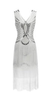 Vintage 1920-As Évek Art Deco Ruha Fehér