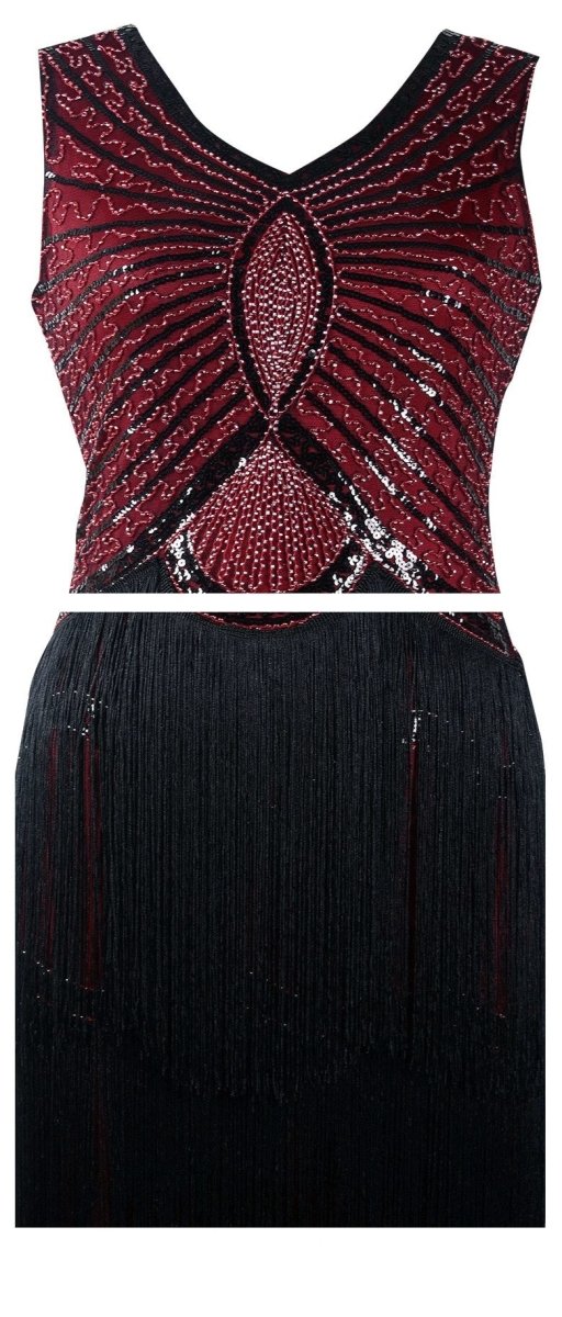 Vintage 1920-As Évek Art Deco Bordó Ruha