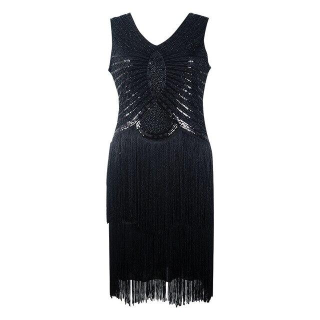 Vintage 20-As Évek Art Deco Ruha Fekete