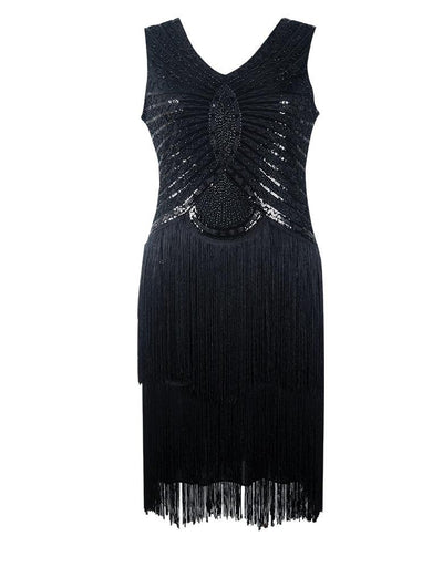 Vintage 20-As Évek Art Deco Ruha Fekete