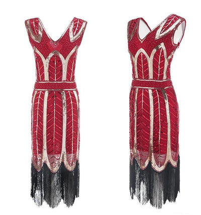 Vintage 20-As Évek Gatsby Piros Ruha