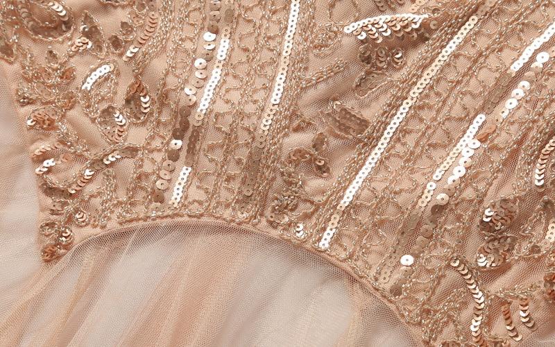 Vintage 20-As Évek Hosszú Rózsaszín Ruha