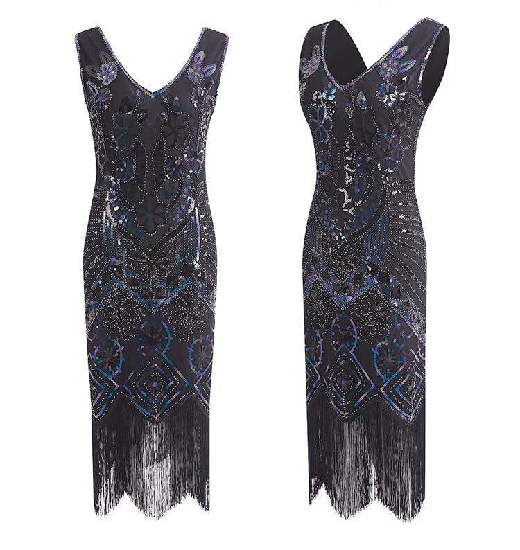 Vintage 20-As Évek Párizsi Ruha Fekete