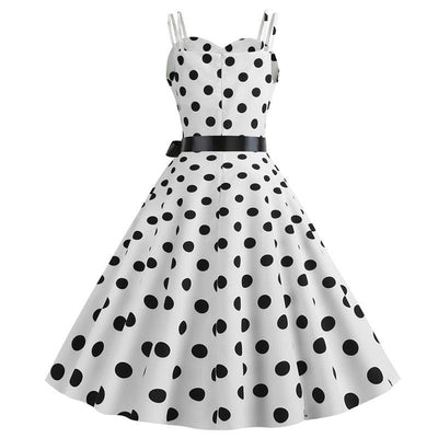 Vintage Rockabilly Ruha, Fehér Pöttyös