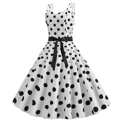 Vintage Rockabilly Ruha, Fehér Pöttyös