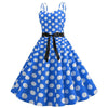 Vintage Rockabilly Ruha, Kék Pöttyös