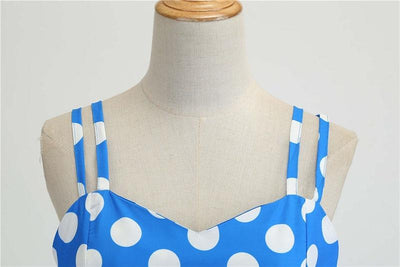 Vintage Rockabilly Ruha, Kék Pöttyös