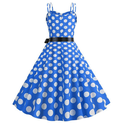Vintage Rockabilly Ruha, Kék Pöttyös