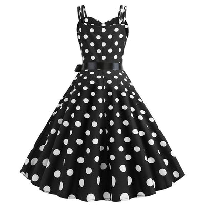 Vintage Rockabilly Ruha Fekete Fehér Pöttyös