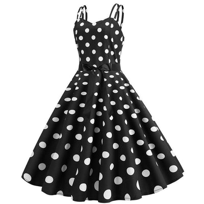 Vintage Rockabilly Ruha Fekete Fehér Pöttyös