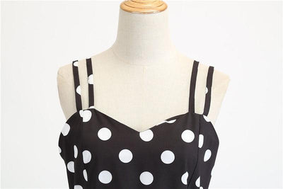 Vintage Rockabilly Ruha Fekete Fehér Pöttyös
