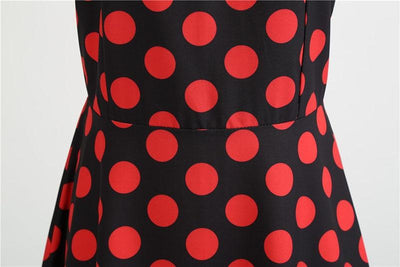 Vintage Rockabilly Ruha, Fekete Piros Pöttyös