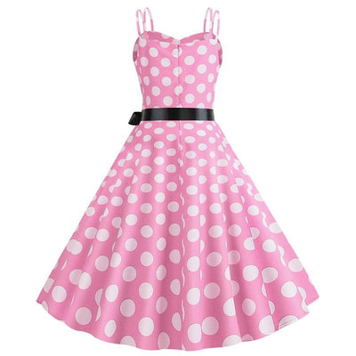 Vintage Rockabilly Ruha, Rózsaszín Pöttyös
