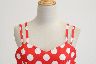 Vintage Rockabilly Ruha Piros Fehér Pöttyös