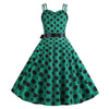 Vintage Rockabilly Ruha Pöttyös Zöld