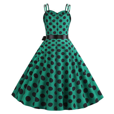 Vintage Rockabilly Ruha Pöttyös Zöld