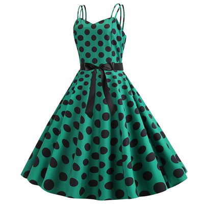 Vintage Rockabilly Ruha Pöttyös Zöld