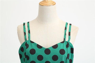 Vintage Rockabilly Ruha Pöttyös Zöld