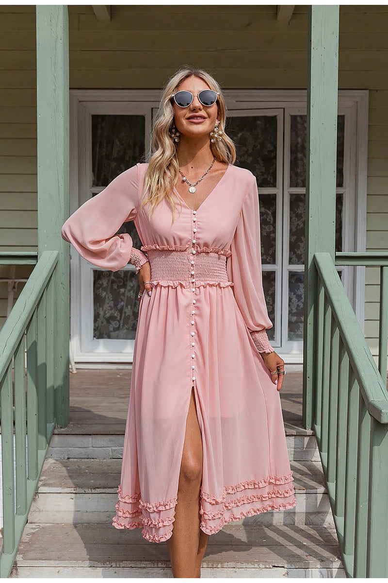 Vintage Hosszú Sifon Ruha