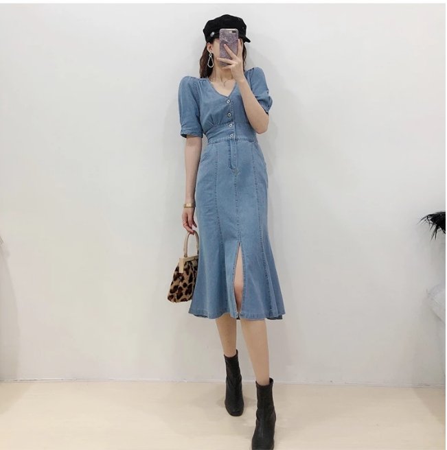 Vintage 40-Es Évek Out-Fit Ruha Kék